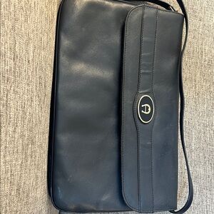 Etienne Aigner Black Shoulder Bag with Smooth Leather Finish